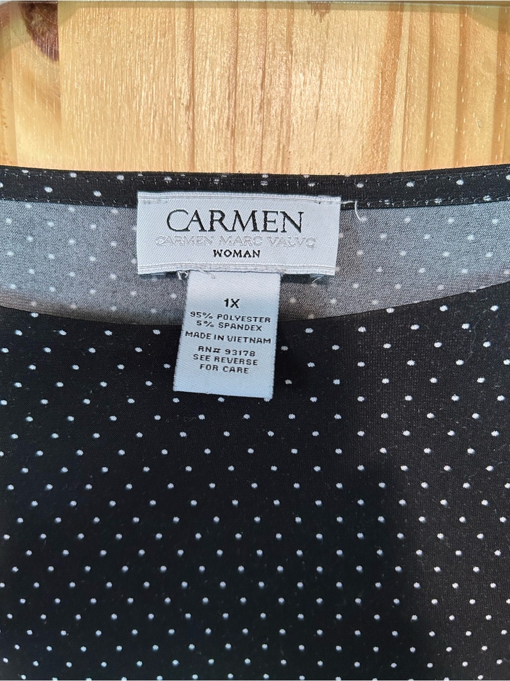 Carmen Woman Black Polka Dot Blouse